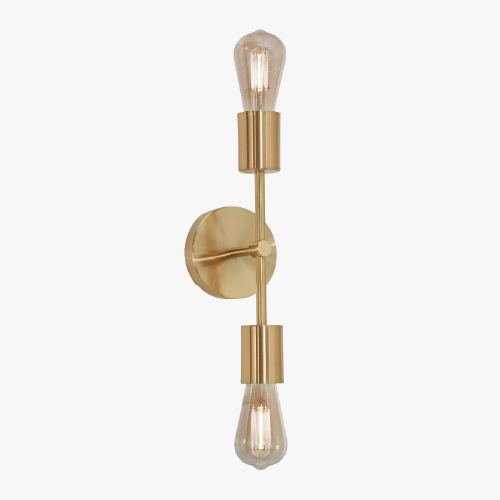 Aplique de pared E27 minimal doble bronce mate